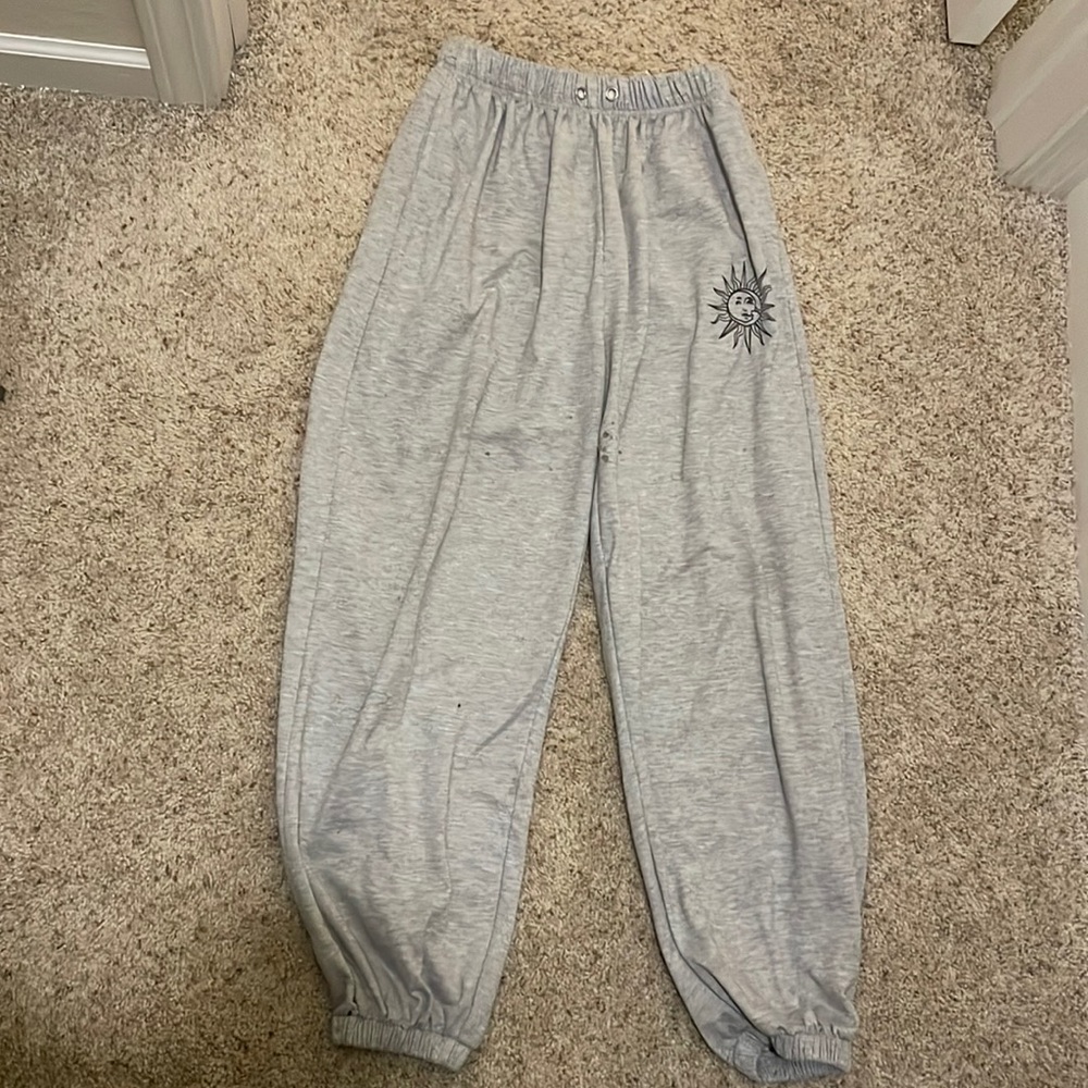 These sweats are SHEIN they have a small stain on the inner right leg.